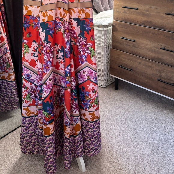 Cupio Red and Purple Floral Maxi Skirt - Picture 2 of 4
